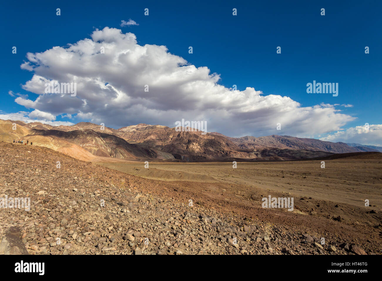 Les gens, touristes, visiteurs, l'artiste, les Black Mountains, Death Valley National Park, Death Valley, California, United States, Amérique du Nord Banque D'Images