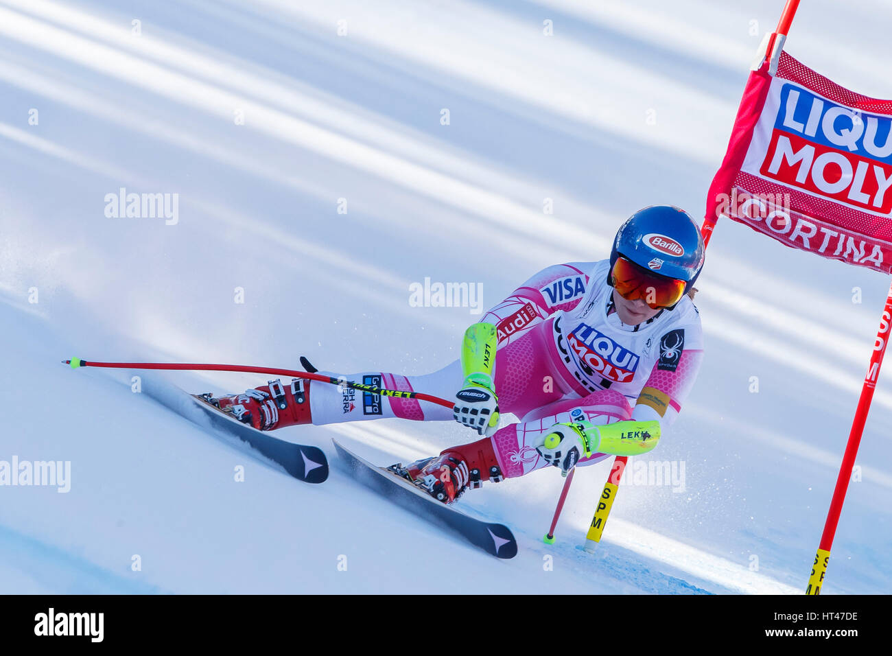 Cortina d'Ampezzo, Italie 29 janvier 2017. Mikaela SHIFFRIN (Usa) qui se font concurrence sur les AUDI FIS Ski World Cup Women's Super G sur l'Olympia Banque D'Images