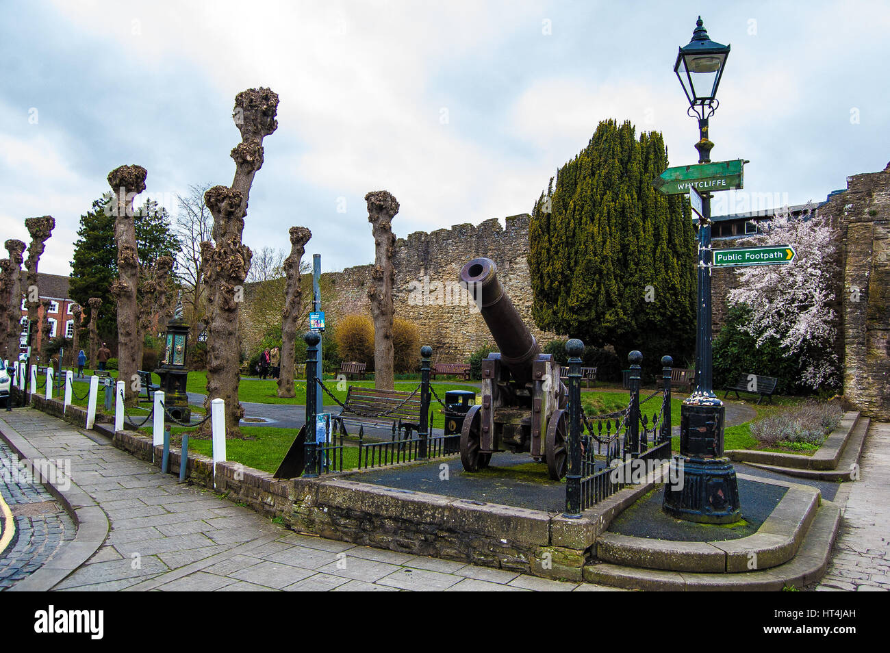 Ludlow Castle et la campagne de la ville, Banque D'Images