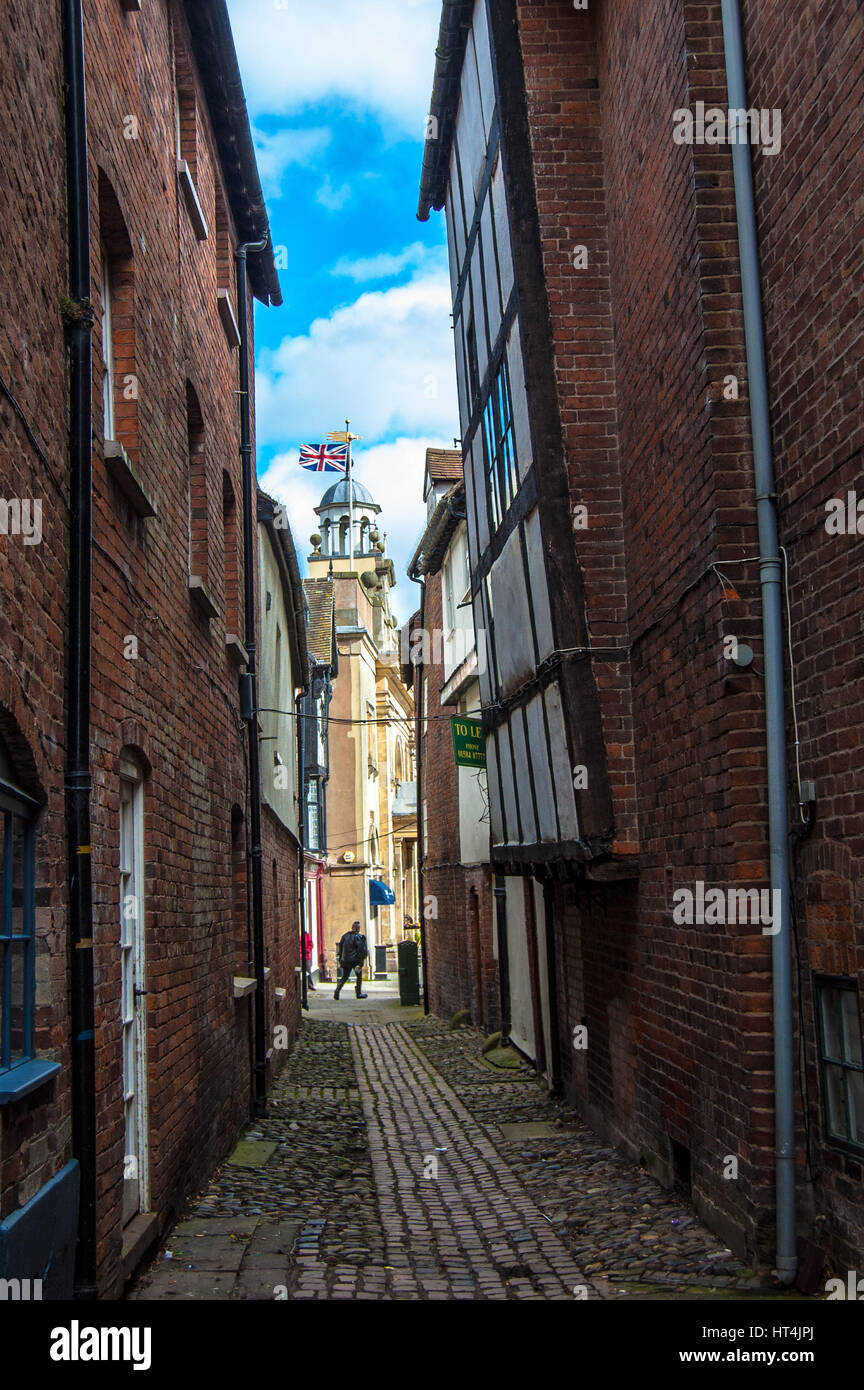 Ludlow Castle et la campagne de la ville, Banque D'Images