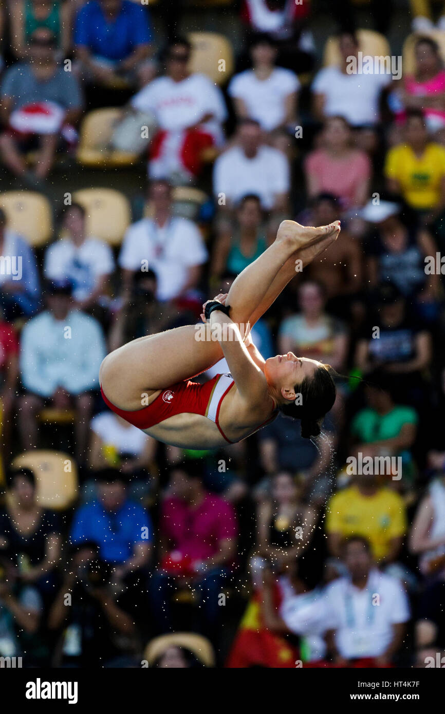 Rio de Janeiro, Brésil. 18 août 2016 Roseline Filion (CAN) participe à la plate-forme de plongée femme 10m préliminaire à l'été 2016 Jeux Olympiques. © Banque D'Images
