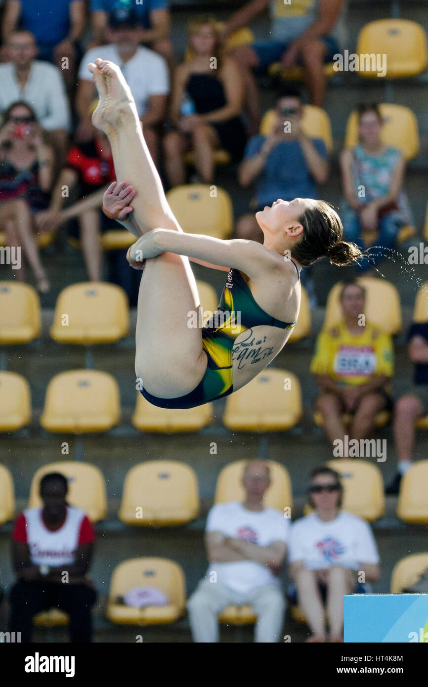 Rio de Janeiro, Brésil. 18 août 2016 Melissa Wu (AUS) participe à la plate-forme de plongée femme 10m préliminaire à l'été 2016 Jeux Olympiques. ©PAUL Banque D'Images