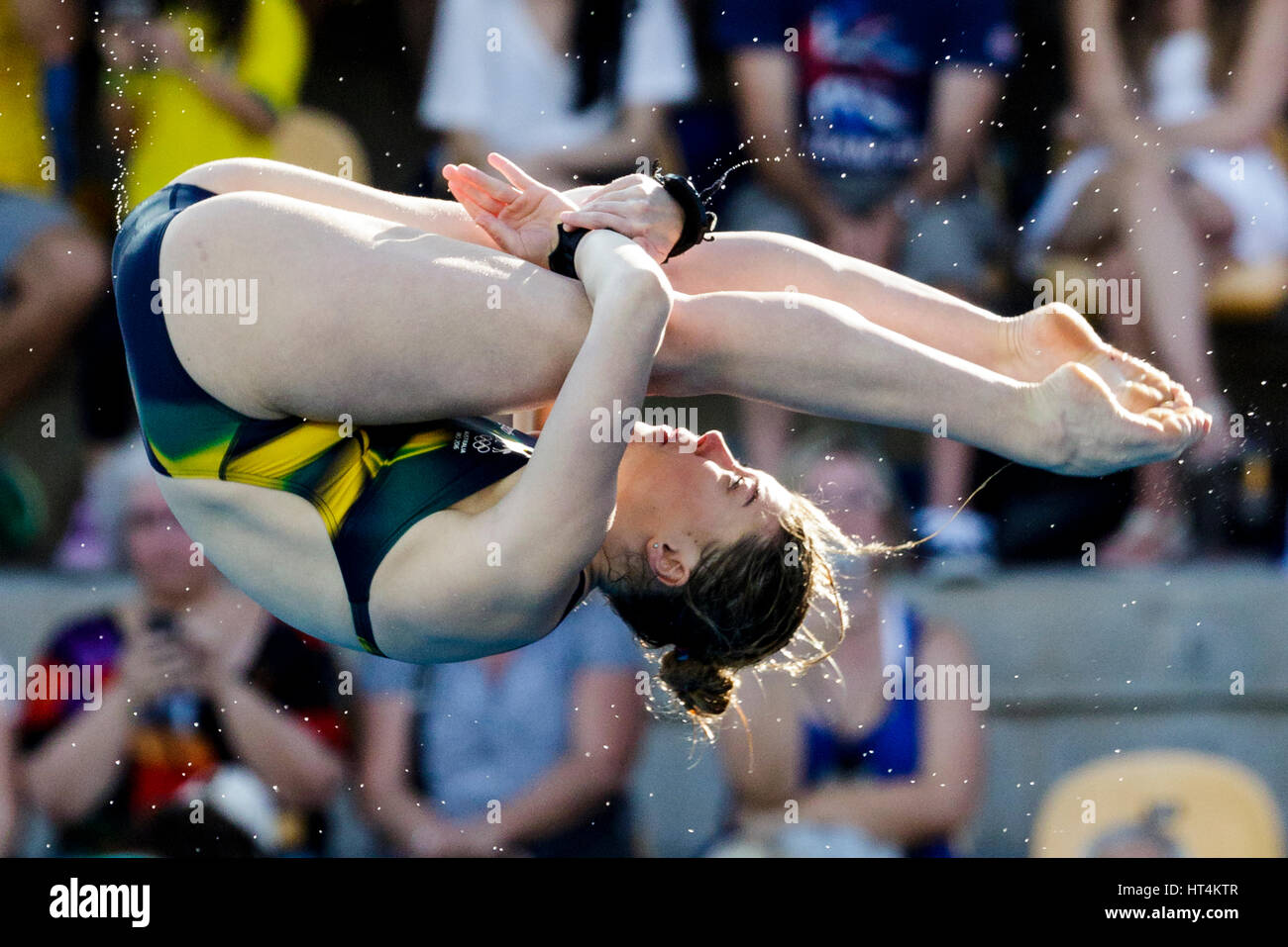 Rio de Janeiro, Brésil. 18 août 2016 Bretagne O'Brien (AUS) participe à la plate-forme de plongée femme 10m préliminaire à l'été 2016 Jeux Olympiques. Banque D'Images