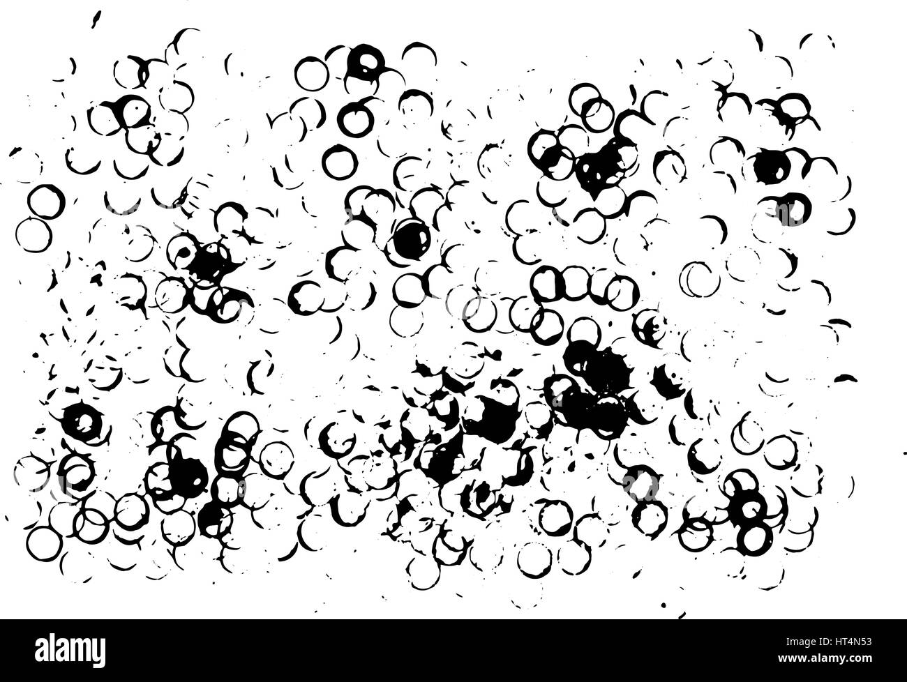 Timbre rond points arrière-plan. Forme du cercle. Grunge texture. Modèle d'encre Illustration de Vecteur
