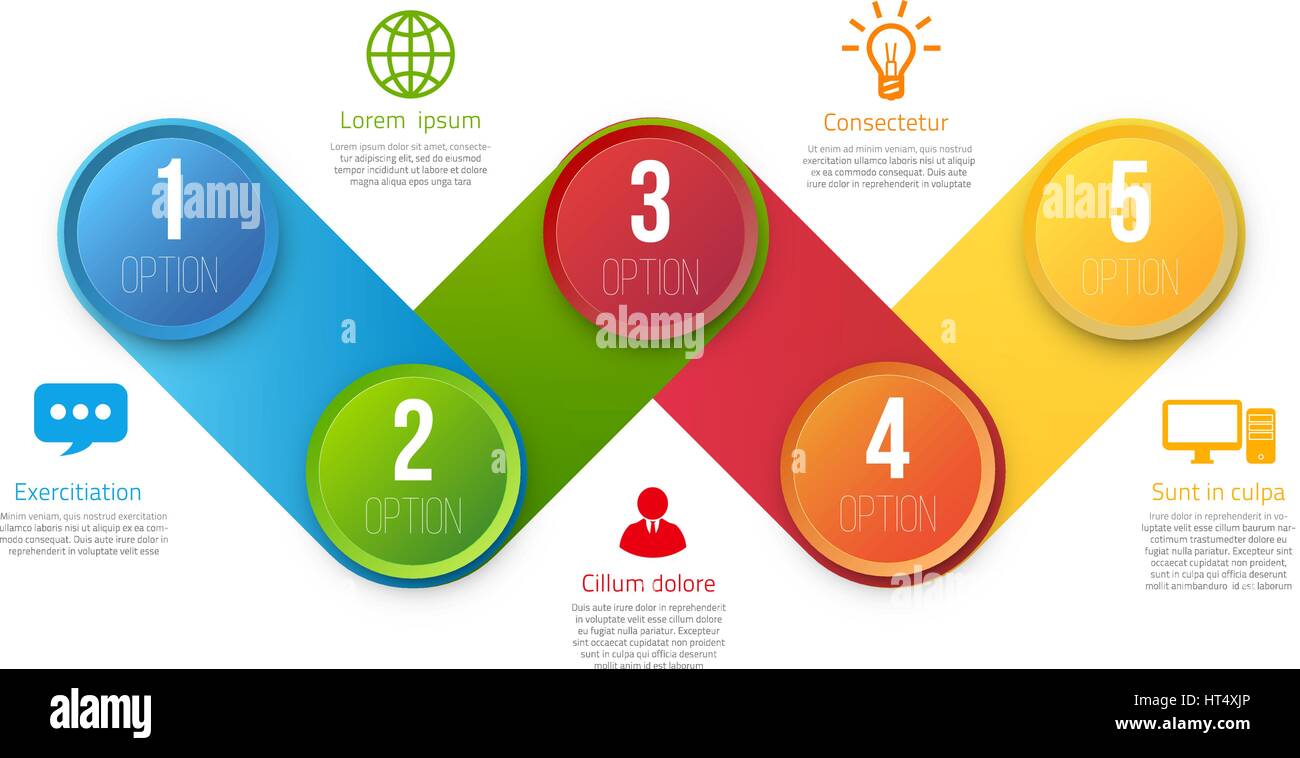 L'infographie avec 5 étapes ou de couleur options Illustration de Vecteur