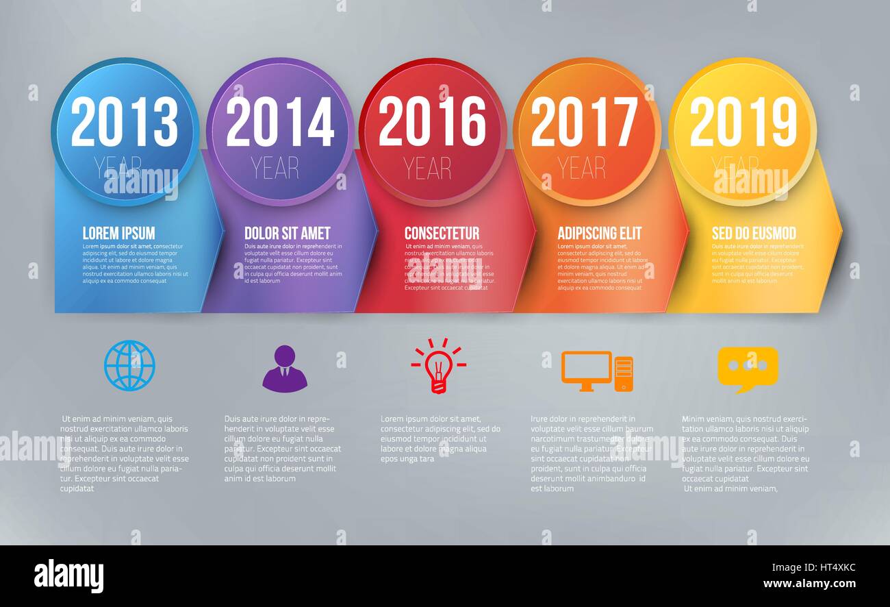 L'infographie avec 5 étapes ou options flèches vector Illustration de Vecteur