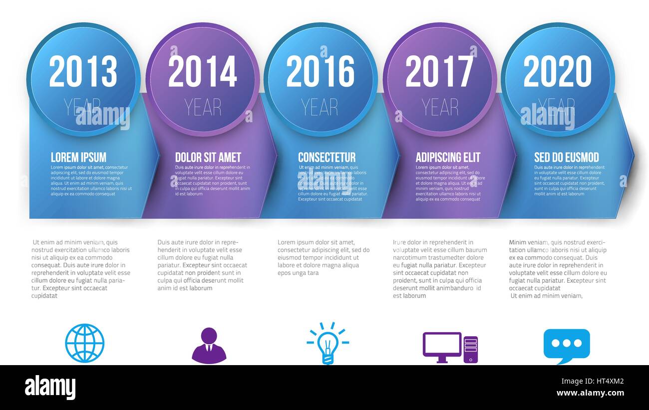 L'infographie avec 5 étapes ou options flèches vector Illustration de Vecteur