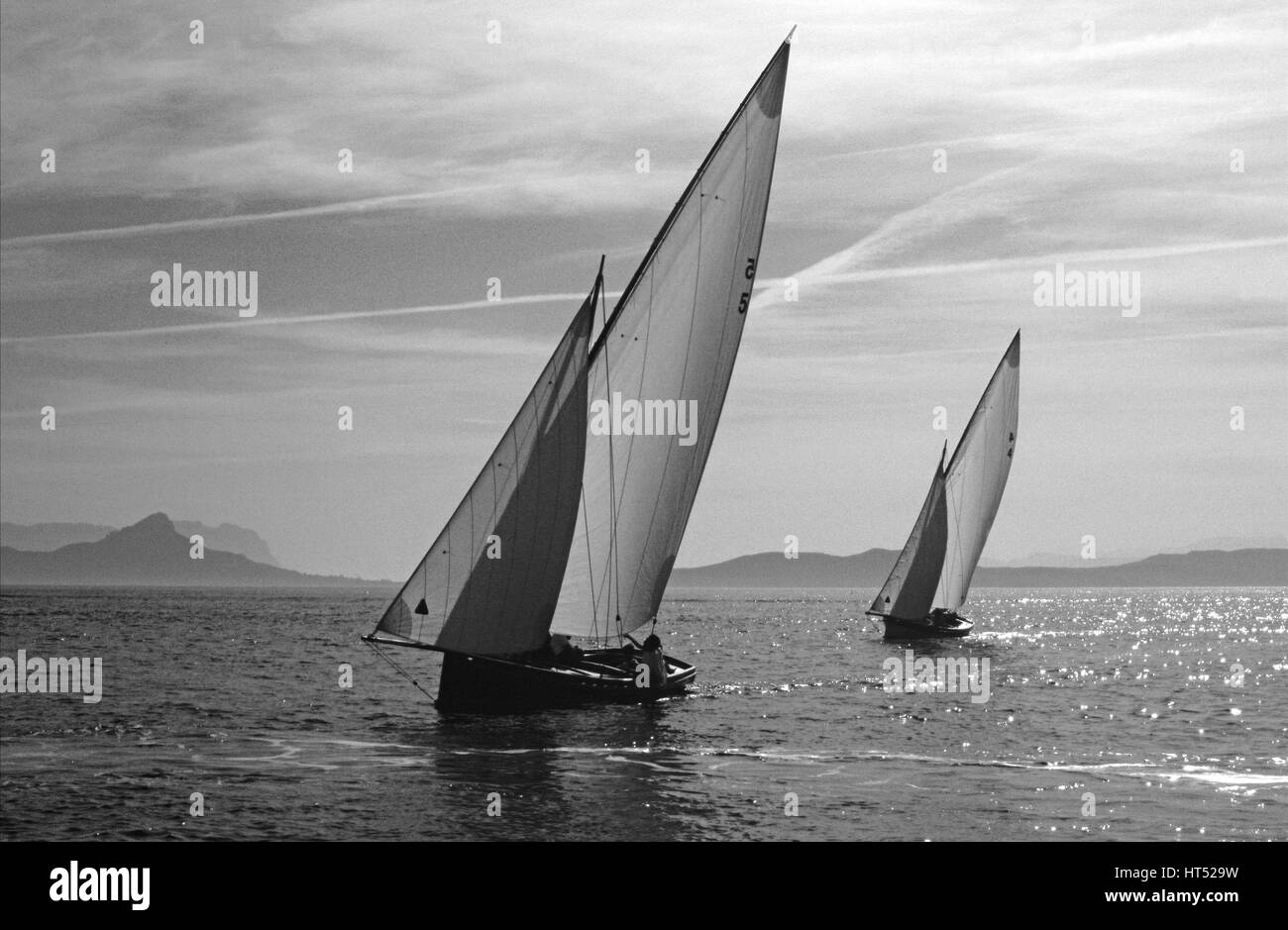 Régate de voile latine en Sardaigne Banque D'Images