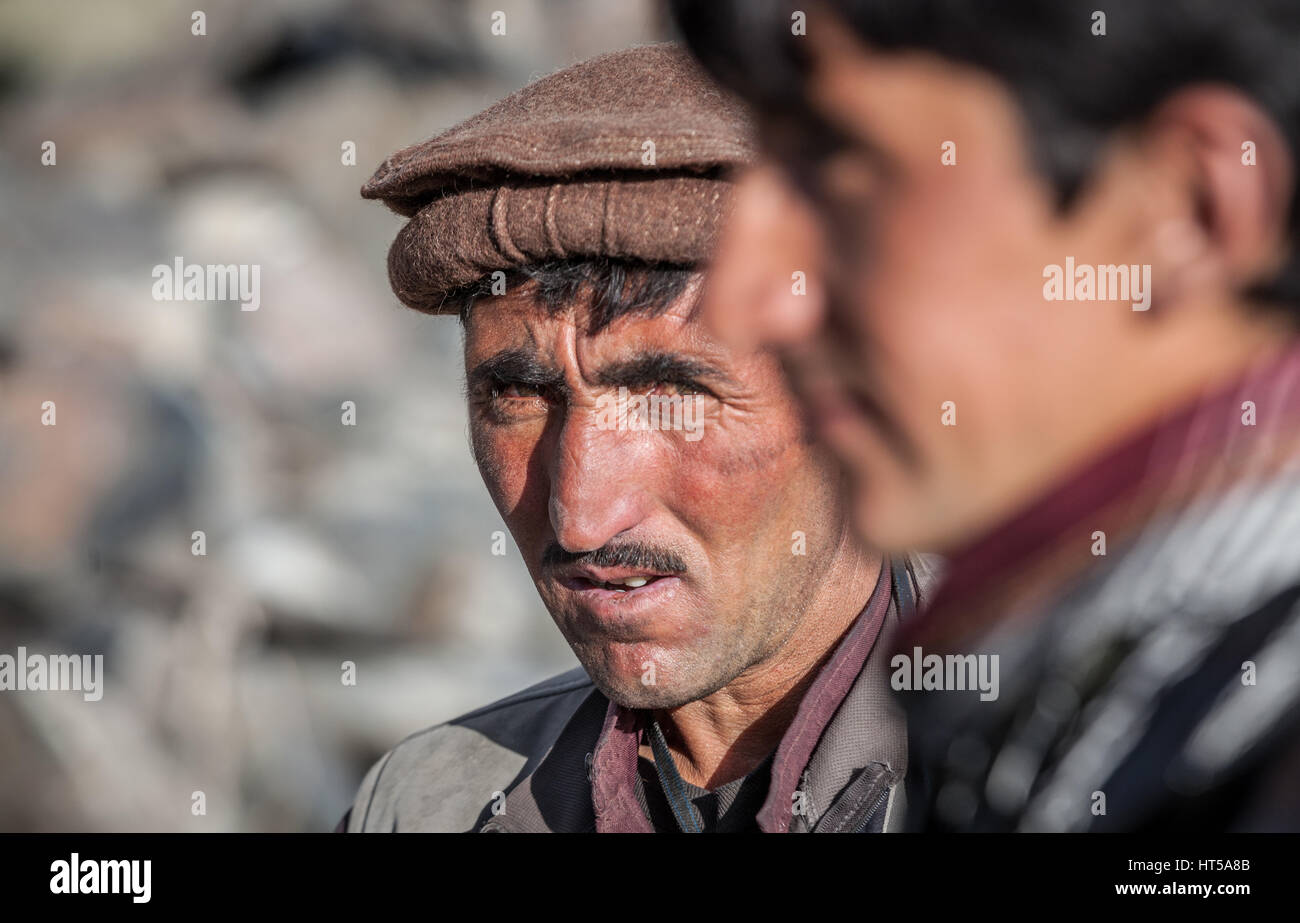 L'Afghanistan, un corridor de Wakhan, portrait d'un homme, agriculteur afghan. Banque D'Images