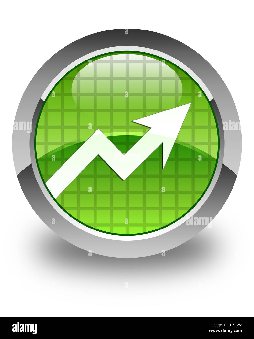 Business graph isolé sur l'icône bouton rond vert brillant abstract illustration Banque D'Images