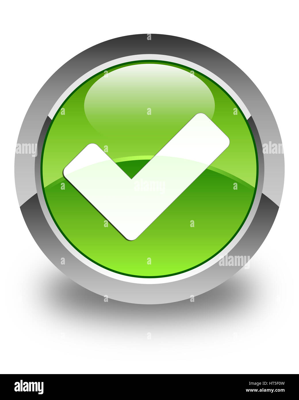 Isole Sur L Icone Valider Bouton Rond Vert Brillant Abstract Illustration Photo Stock Alamy