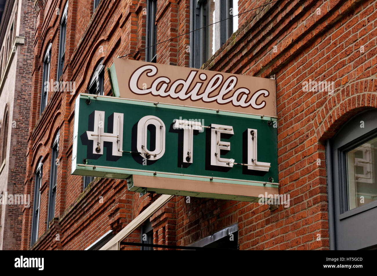 Historique de l'hôtel Cadillac dans le district historique de Pioneer Square, Seattle, Washington, USA Banque D'Images