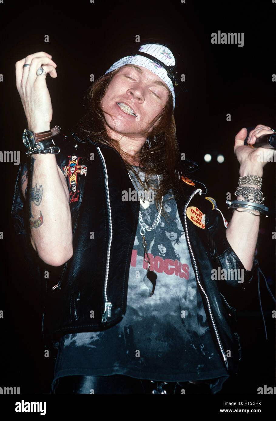 Axl Rose de Guns N Roses photographiés par Ira Rosenson en 1988