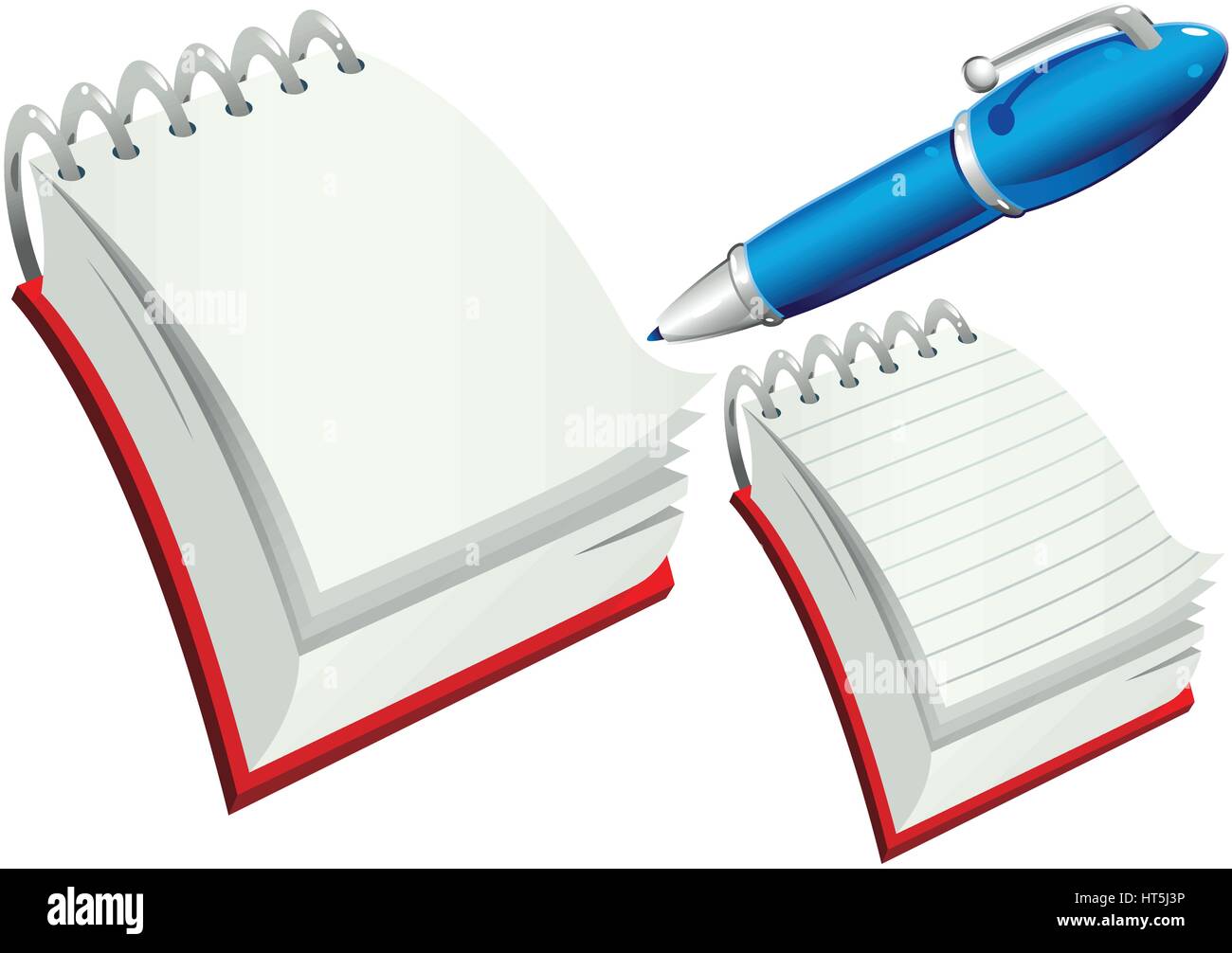 Deux Illustrations D Un Dessin Semblable A Un Bloc Notes L Autre Vierge Et Un Revetement Interieur Plus Stylo Image Vectorielle Stock Alamy