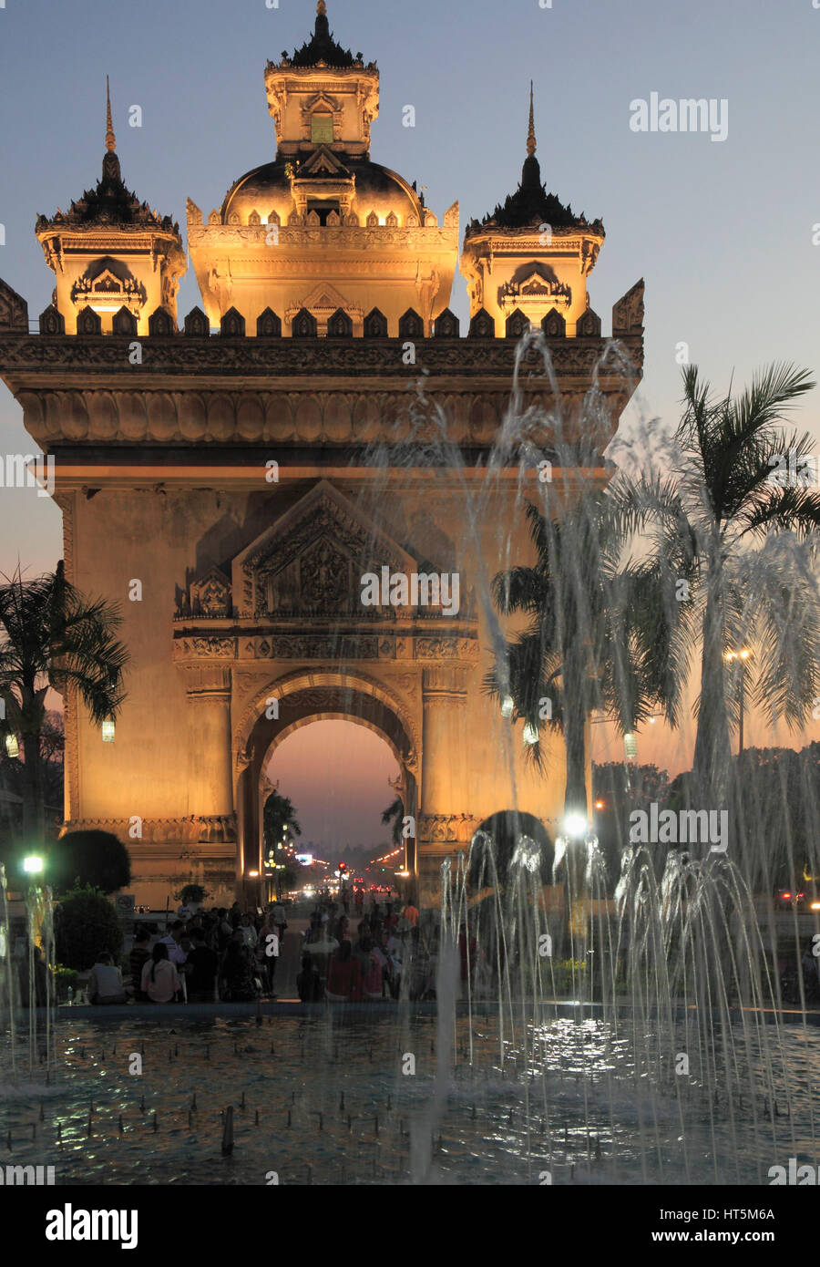 Le Laos, Vientiane, Monument Patuxai, Banque D'Images