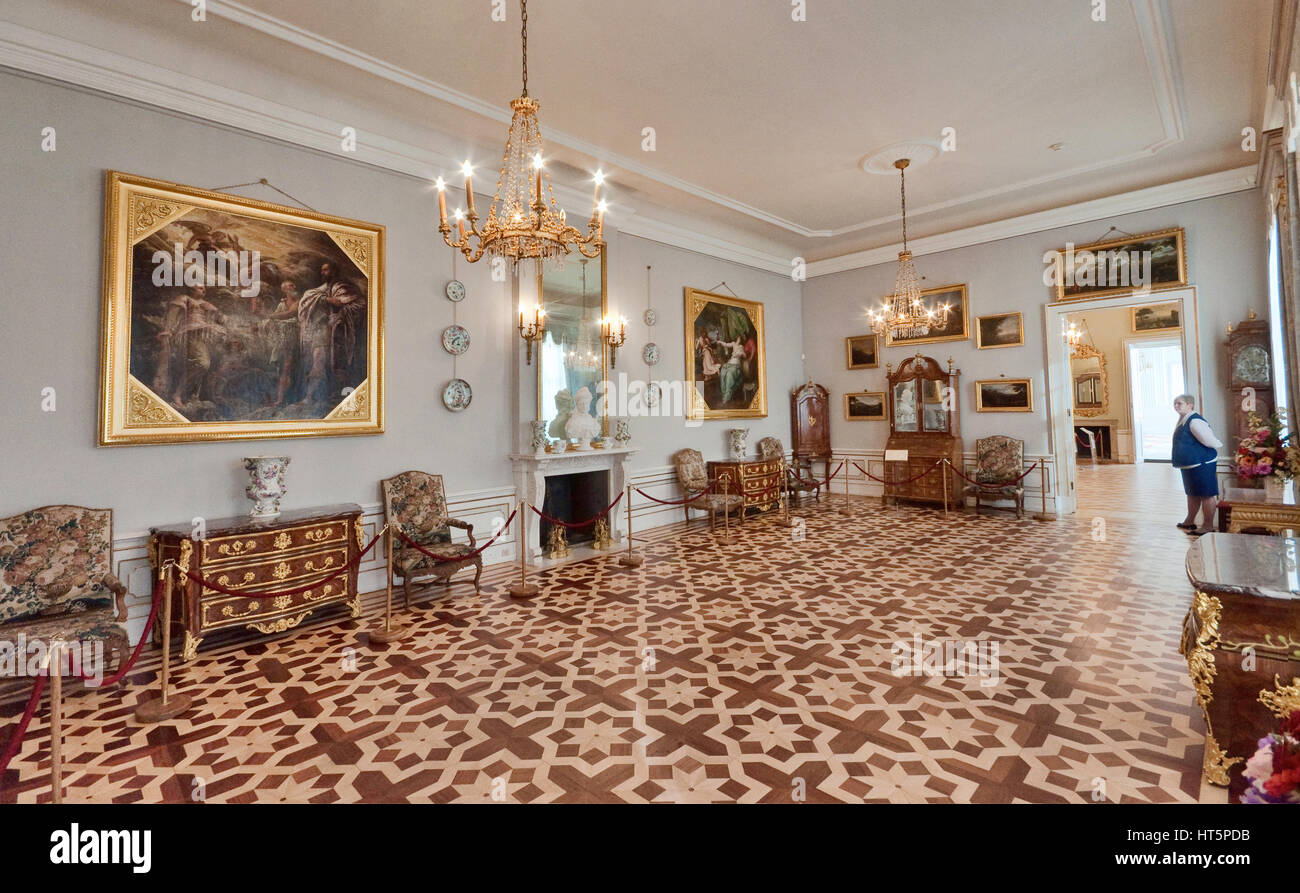 Au salon de la princesse Lubomirska Marshall appartement du Palais de Wilanów à Varsovie, Pologne Banque D'Images