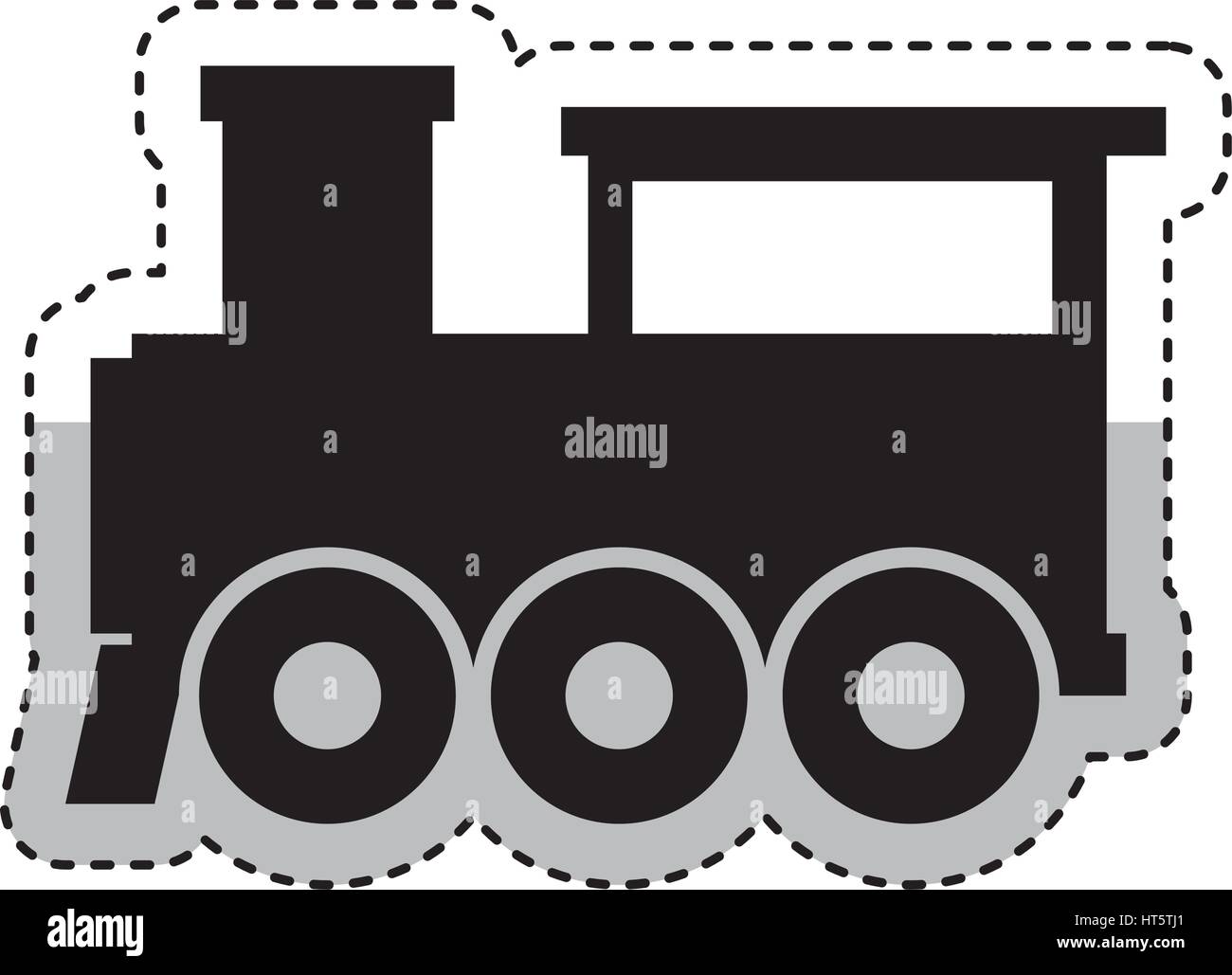 Silhouette train à vapeur icône isolé Illustration de Vecteur