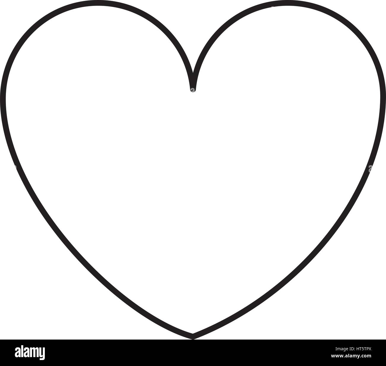 Silhouette coeur icône isolé Illustration de Vecteur