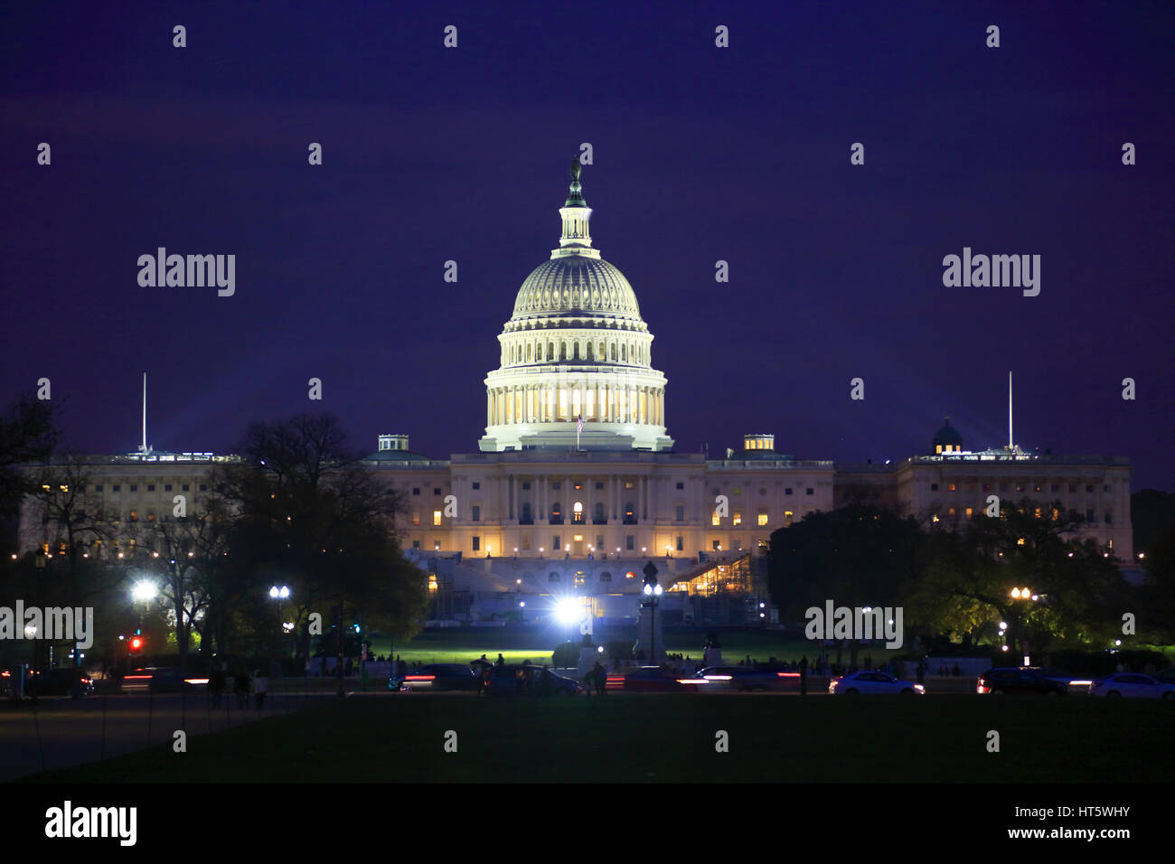 Vue de nuit sur le Capitole à Washington D.C.USA Banque D'Images