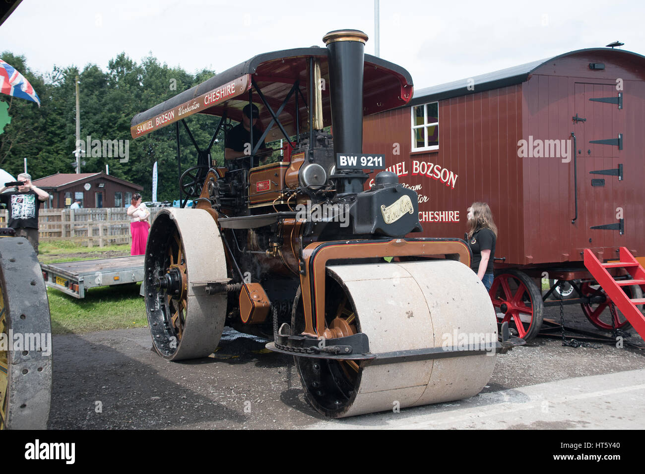 MANCHESTER, Royaume-uni - Juillet 17, 2016 : 1925 Fowler Road Roller. Juillet 2016. Banque D'Images