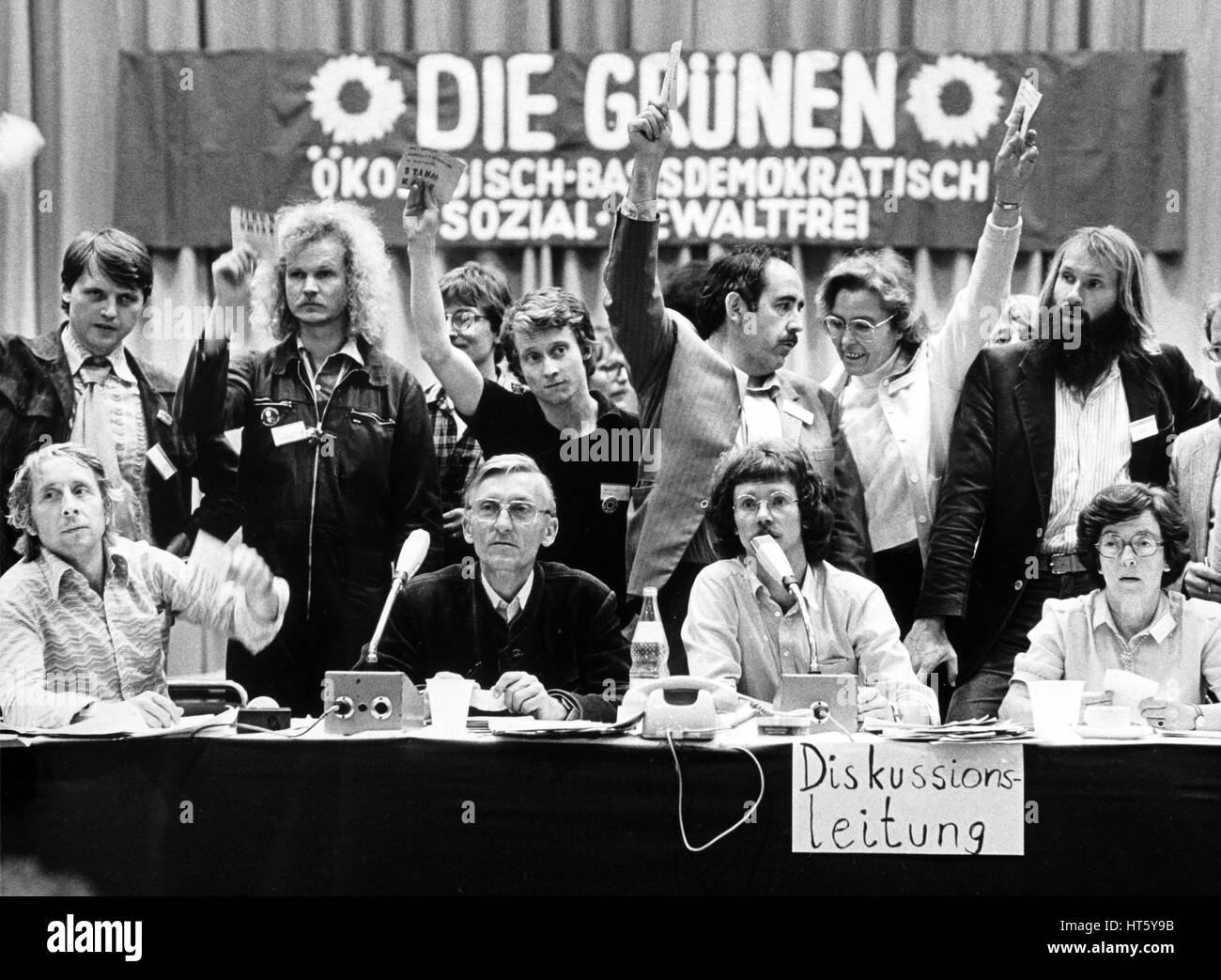 Dortmund, Allemagne, juin 22,1980 - première convention nationale du Parti Vert allemand (Die Gruenen) à Dortmund Banque D'Images