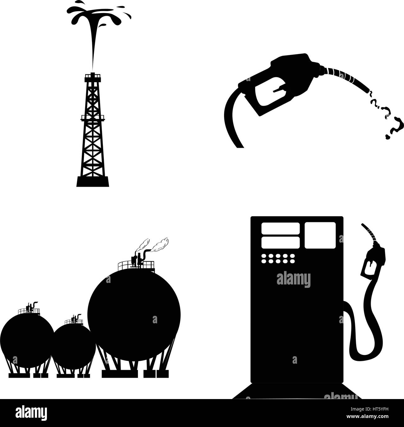 Ensemble d'objets liés d'huile Illustration de Vecteur