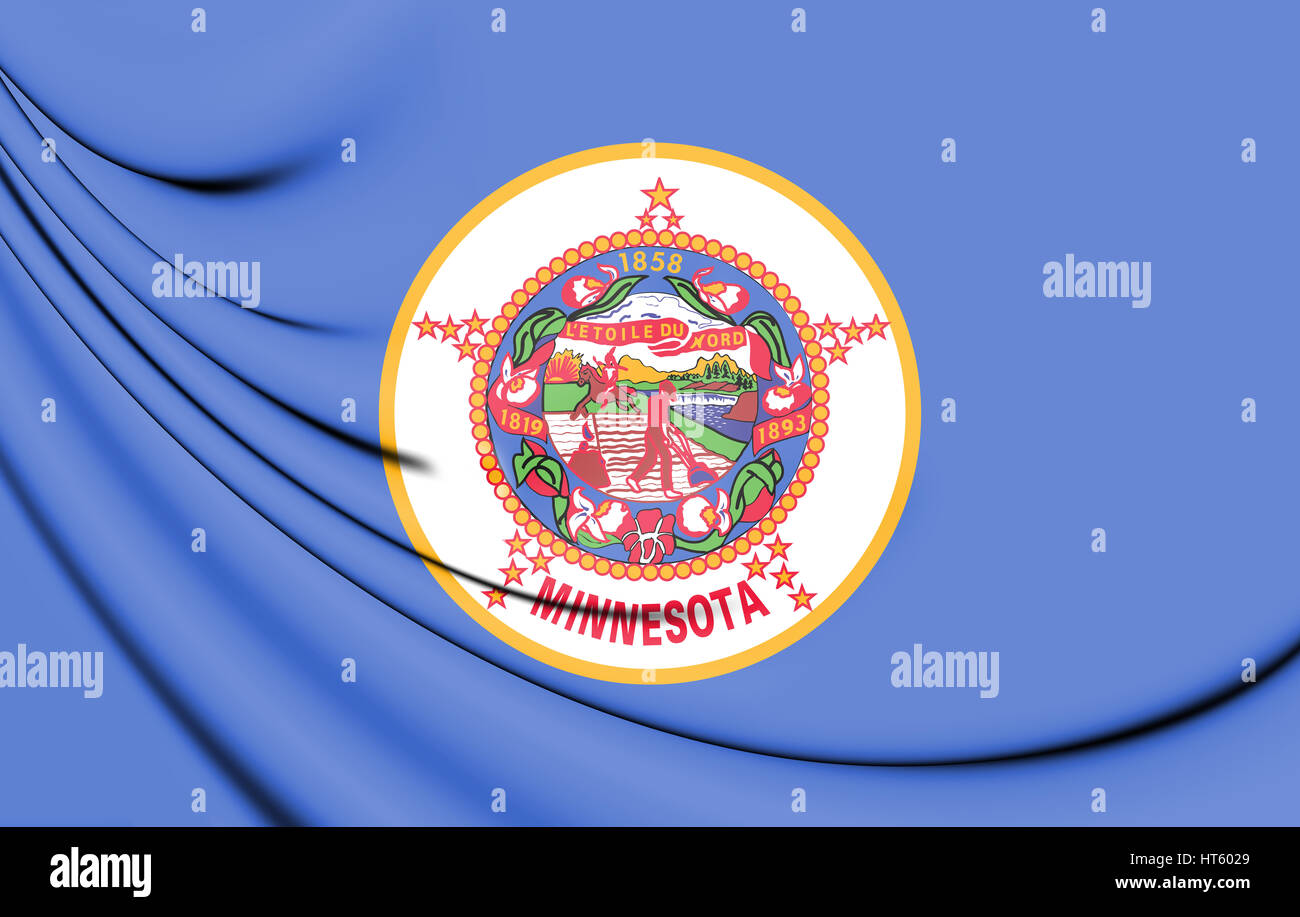 Pavillon 3D du Minnesota, USA. 3D Illustration. Banque D'Images