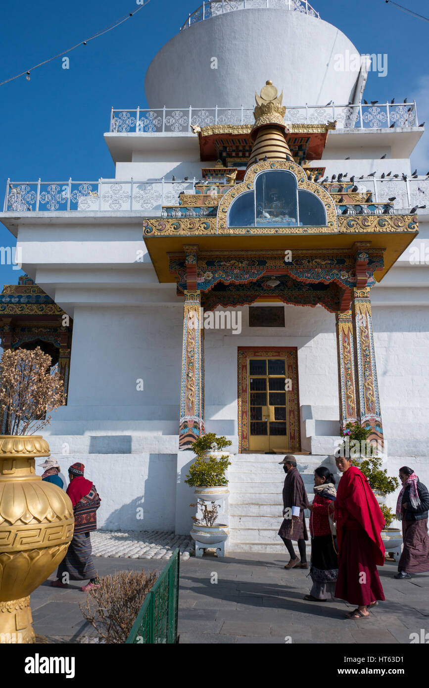 Le Bhoutan, Thimphu. Memorial Chorten Stupa (aka Thimphu ou National Memorial Chorten) Mémorial à la troisième Roi du Bhoutan, Jigme Dorji Wangchuck. Banque D'Images