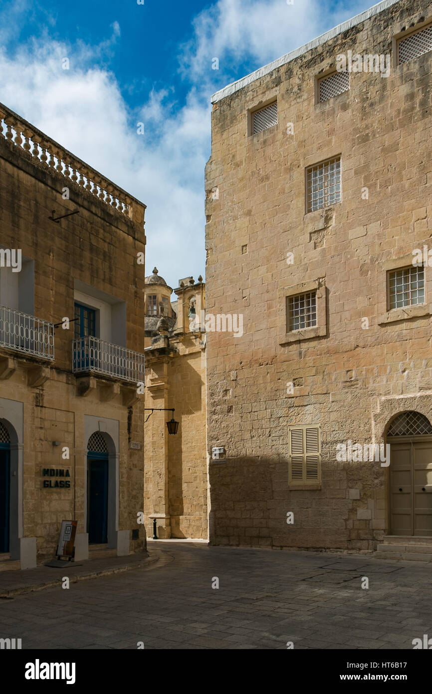 L'intérieur de la ville historique de Mdina, Malte Banque D'Images