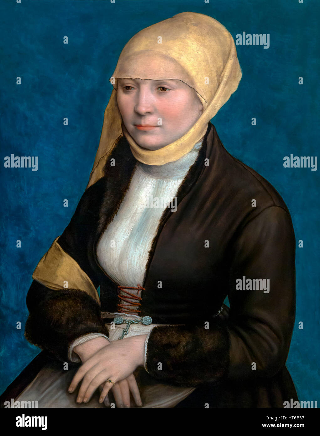 Portrait d'une femme du sud de l'Allemagne, par Hans Holbein le Jeune, vers 1520-5, royal art gallery, musée Mauritshuis, La Haye, Pays-Bas, e Banque D'Images