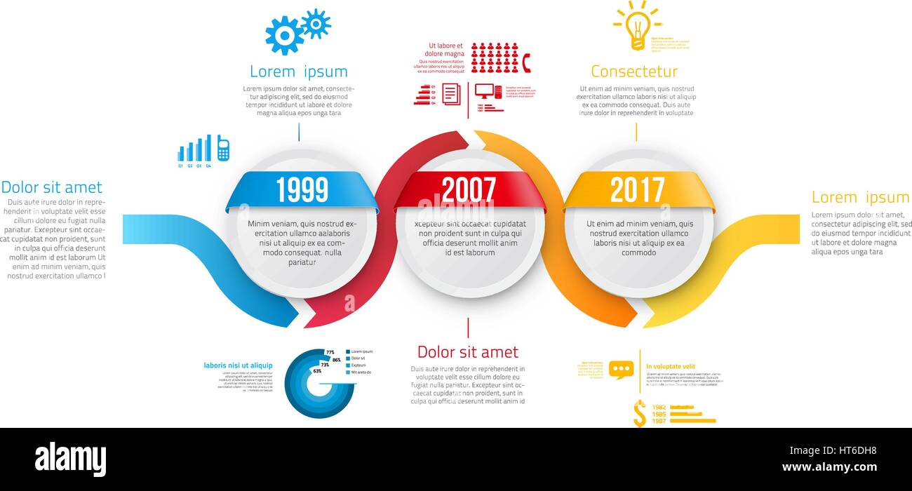 Menu couleur style infographique ou option flèches Illustration de Vecteur