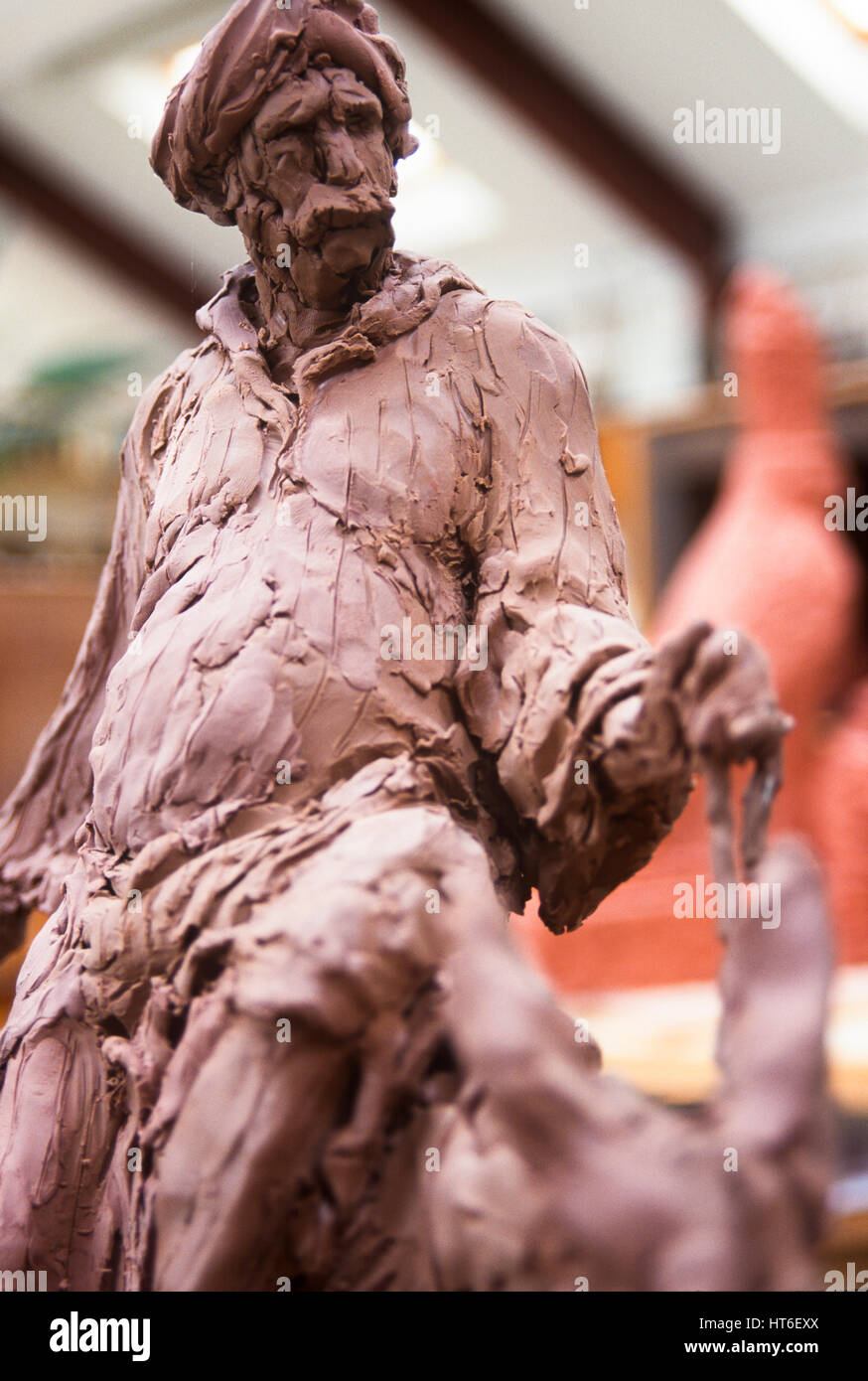 Sculpture en argile d'un homme. Banque D'Images