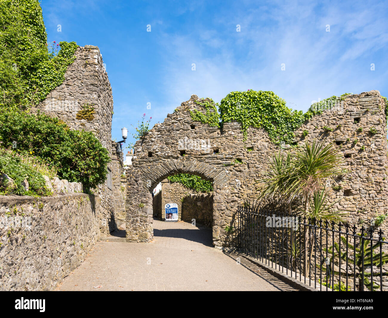 Porte du château de Tenby, Pays de Galles, Royaume-Uni Banque D'Images