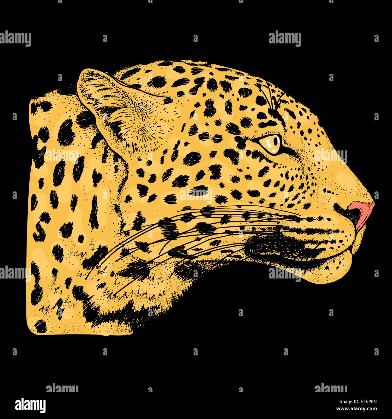 Leopard tattoo face ,Vector illustration, d'impression Illustration de Vecteur