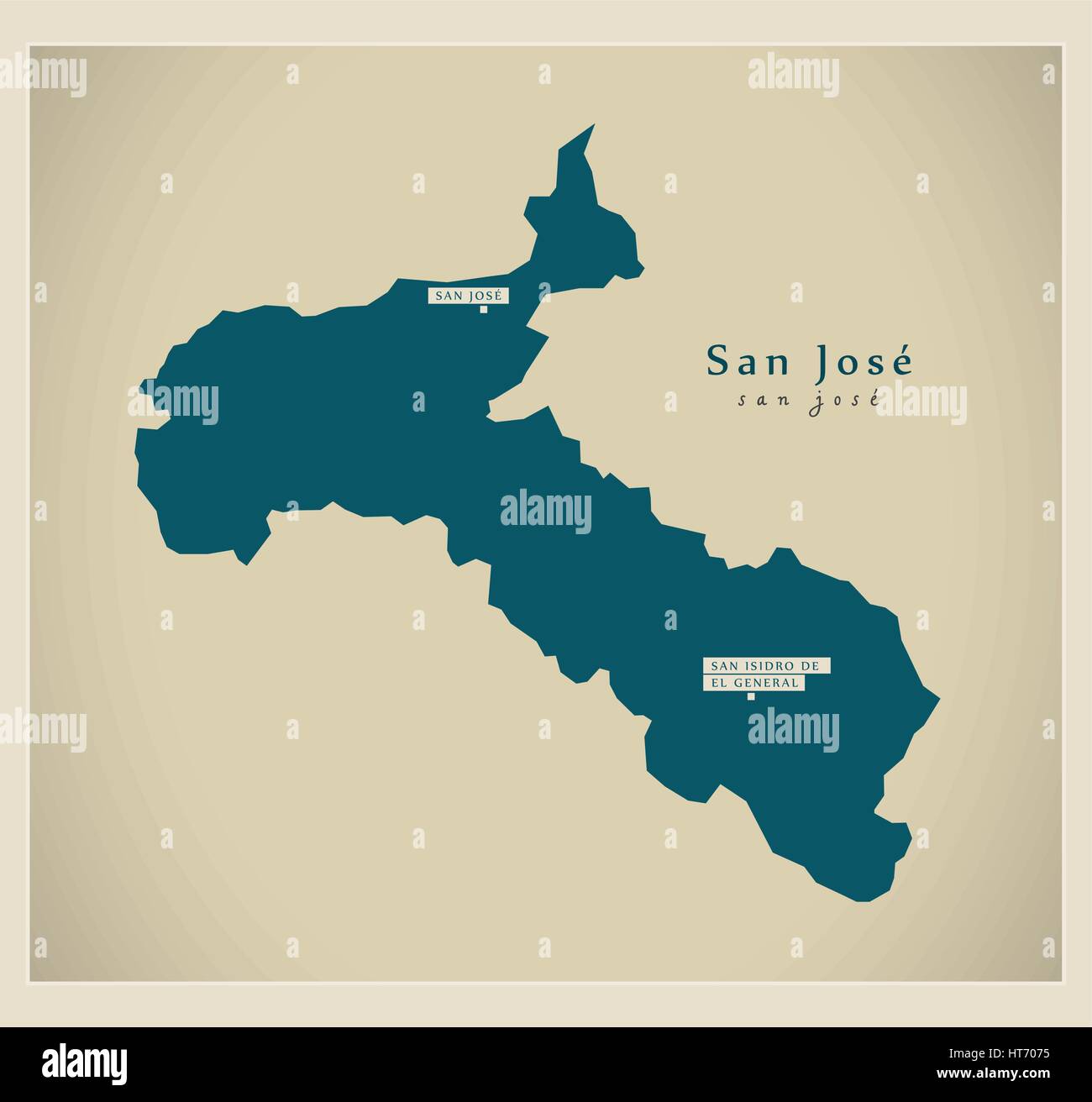 Carte moderne - San Jose CR illustration silhouette Illustration de Vecteur