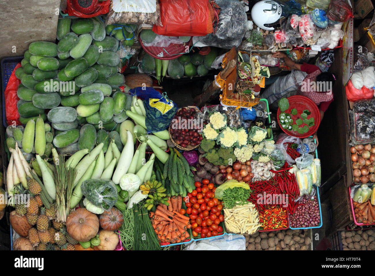 Le marché Pasar Badung dans la ville de Denpasar, l'île de Bali en Indonésie en southeastasia Banque D'Images