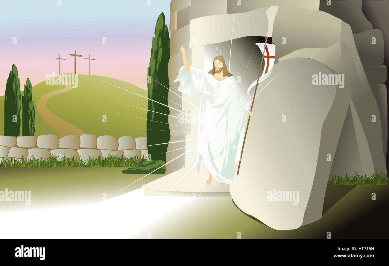 Jésus Christ ressuscité Illustration de Vecteur