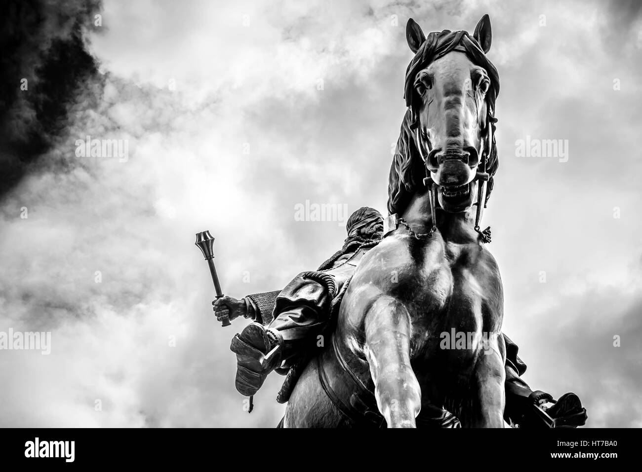 A l'équitation Jan Zizka monument. Prague, République tchèque. Banque D'Images