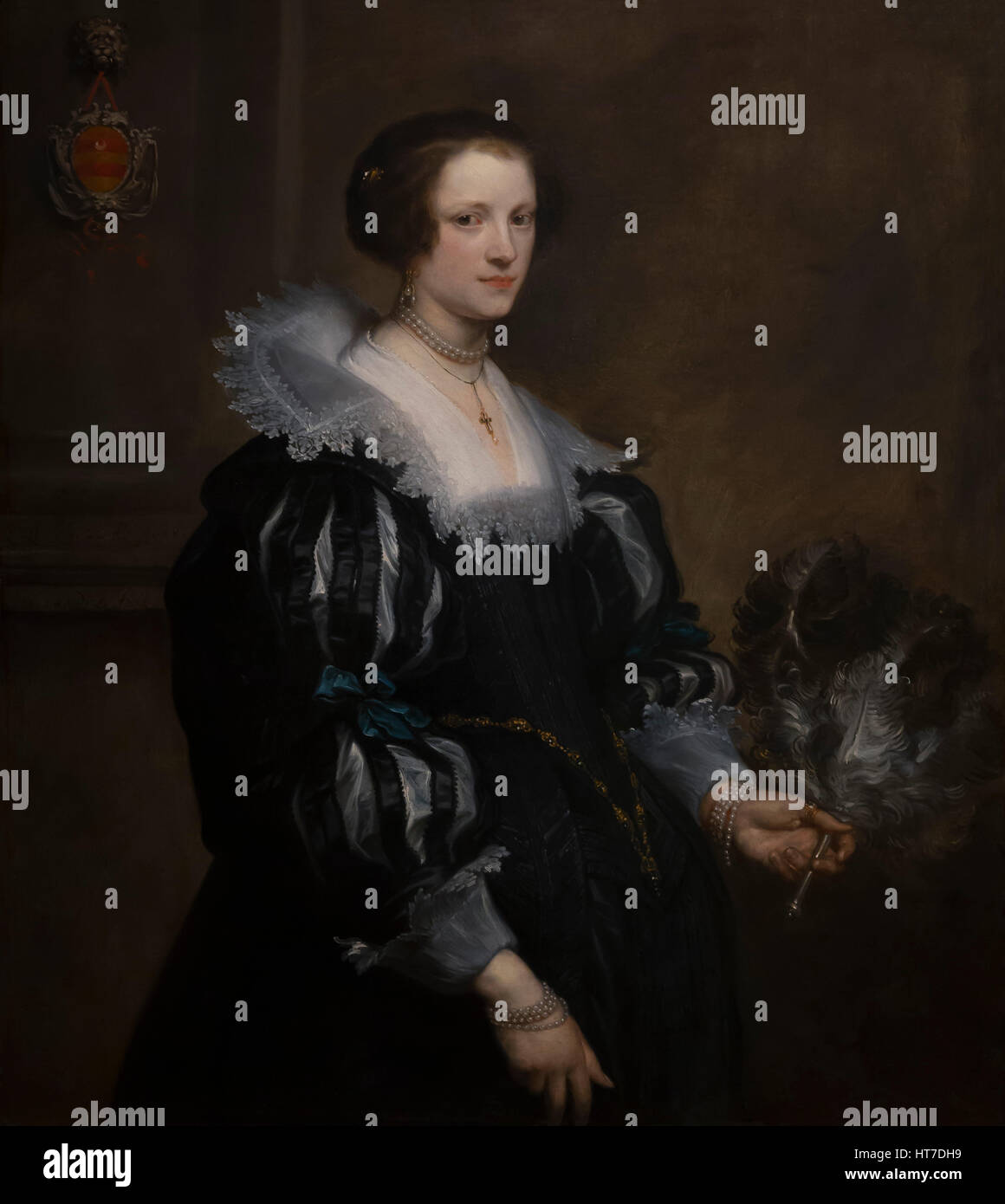 Portrait d'Anna Service, par Anthony Van Dyck, 1628, Royal Art Gallery, Musée Mauritshuis, La Haye, Pays-Bas, Europe Banque D'Images