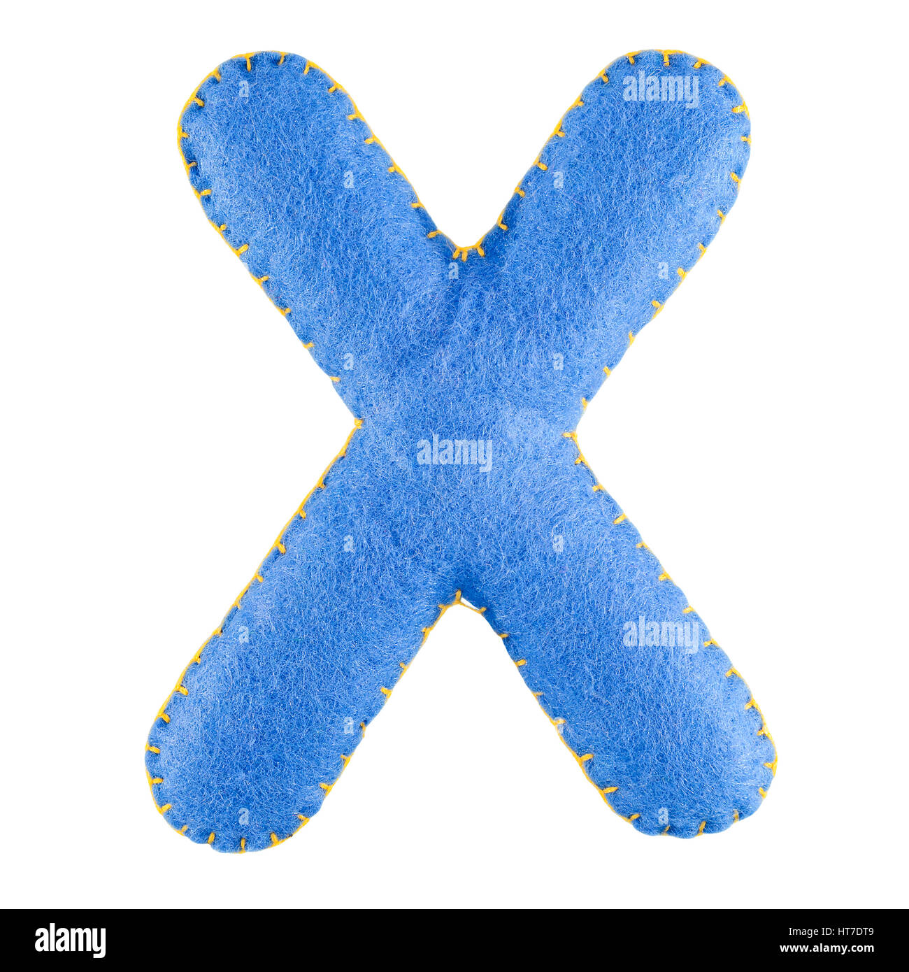 X- Lettre de feutre bleu. Collection d'alphabet anglais bijou isoler sur  fond blanc Photo Stock - Alamy
