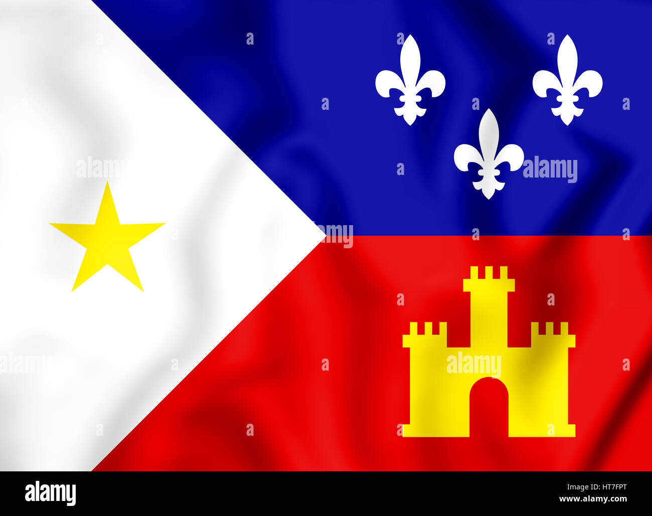 3D Drapeau de l'Acadiana. 3D Illustration. Banque D'Images