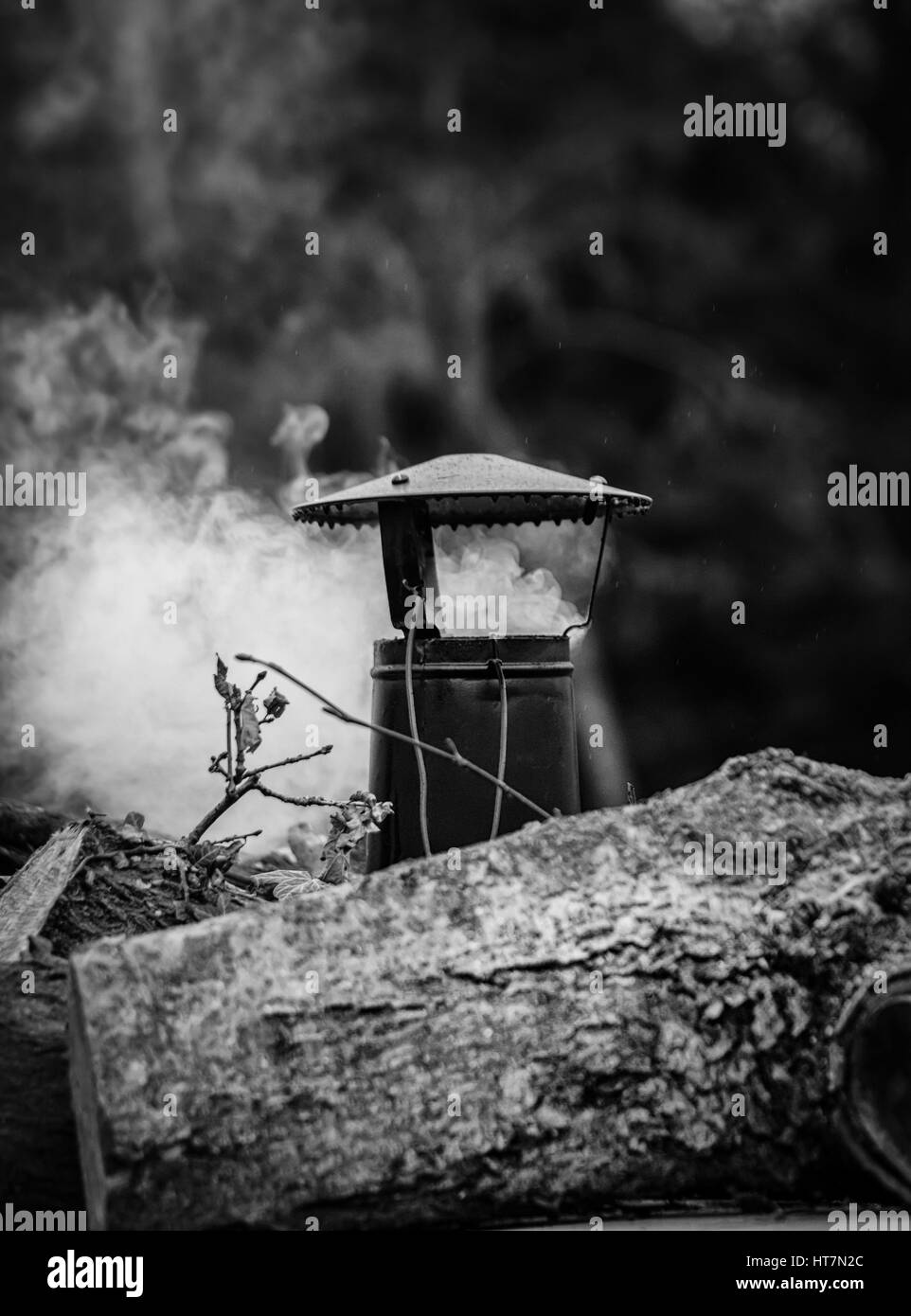 Une cheminée de fumer à Llangollen Banque D'Images