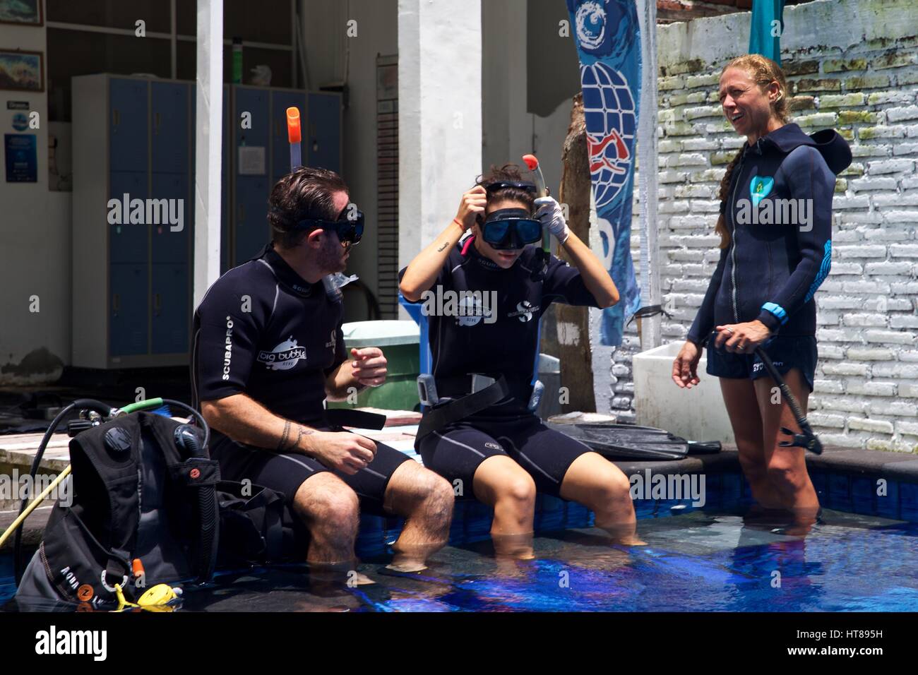 Les îles Gili la plongée Cours de formation Banque D'Images