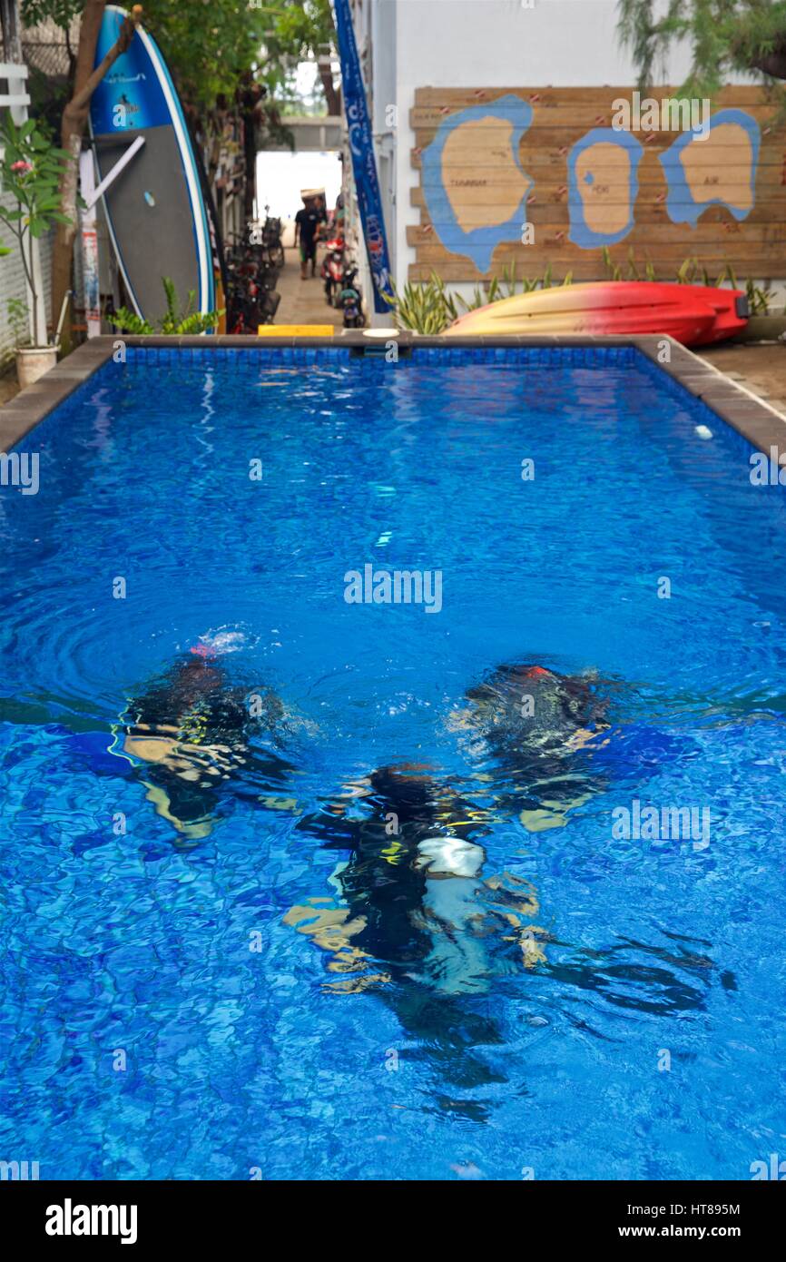 Les îles Gili la plongée Cours de formation Banque D'Images