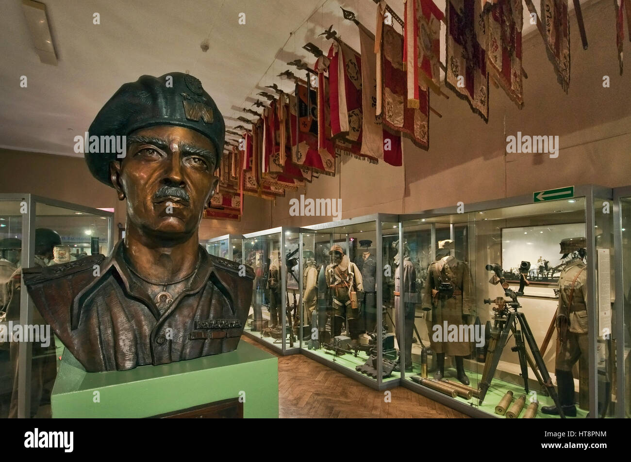 Buste du Général Wladyslaw Anders, WW2 expose au Musée de l'armée polonaise à Varsovie, Pologne Banque D'Images