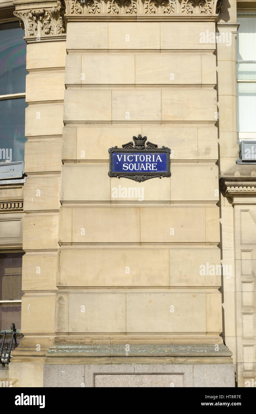 Inscrivez-vous à la Place Victoria au centre-ville de Birmingham Banque D'Images