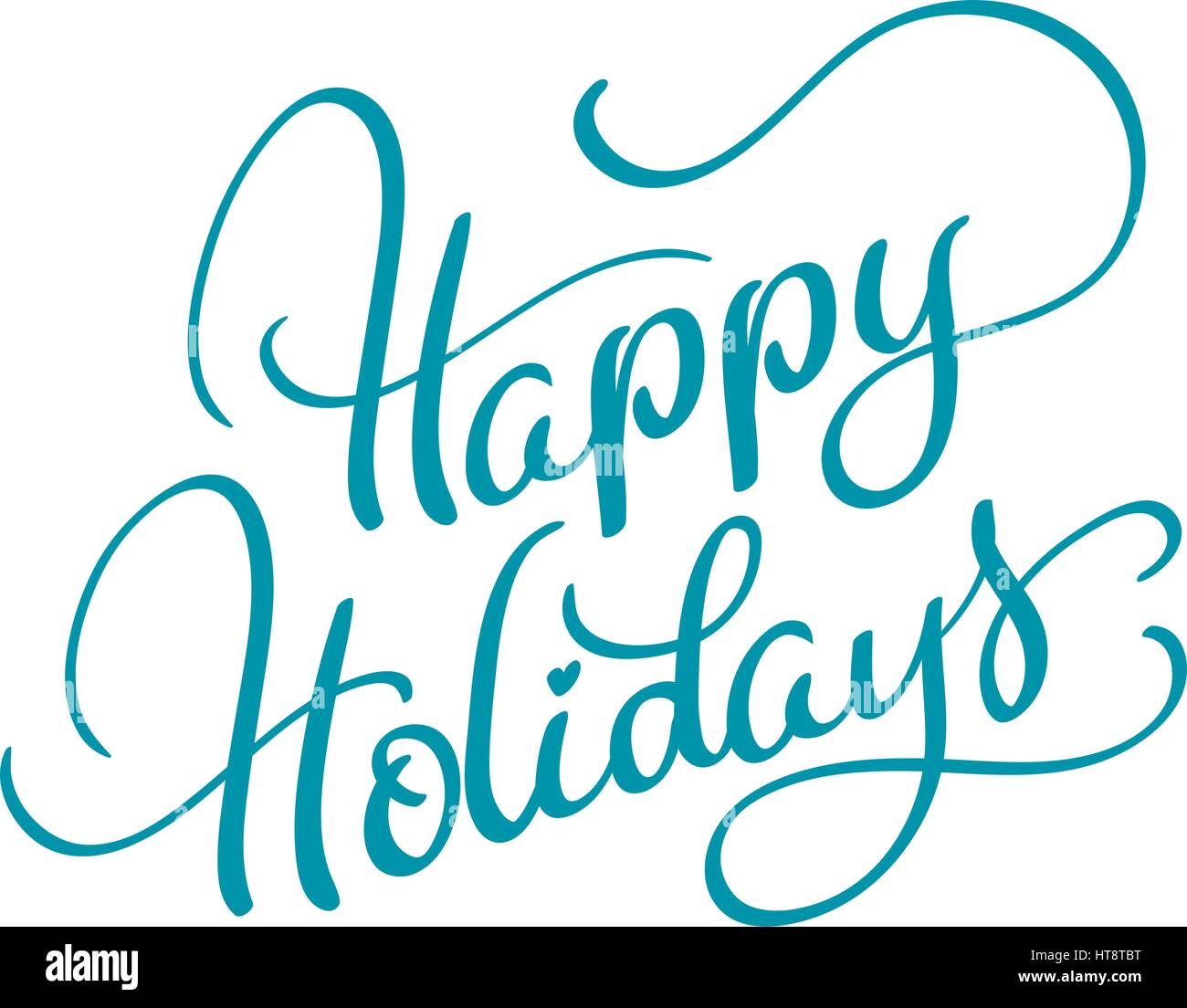 Le texte vectoriel happy holidays sur fond blanc. Lettrage calligraphie illustration vecteur EPS10. Illustration de Vecteur