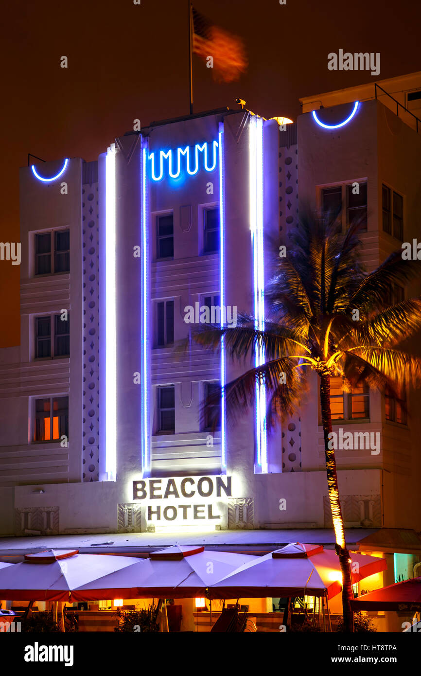 Beacon Hotel, South Beach, Miami Beach, Floride Banque D'Images
