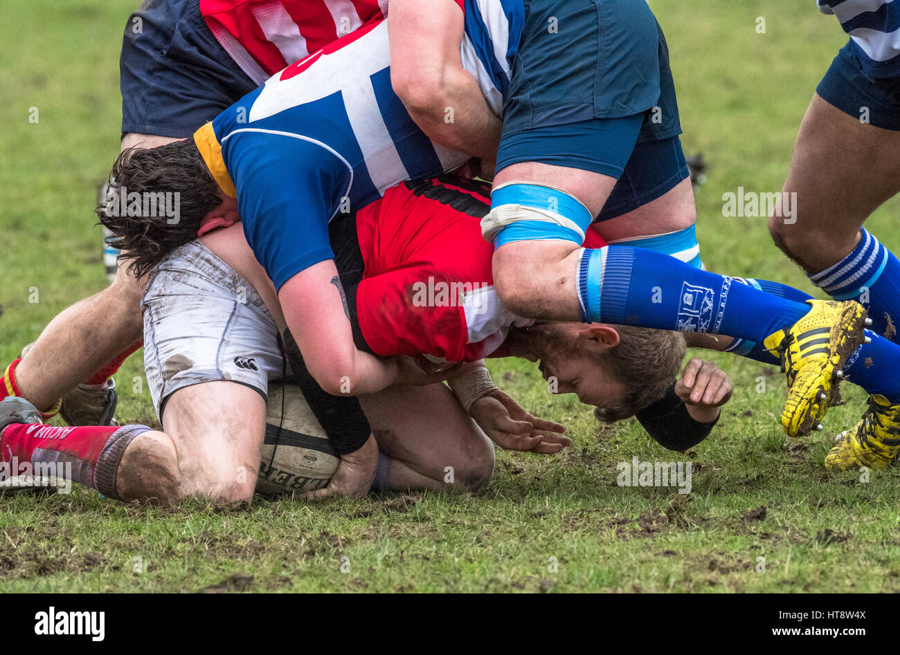 Club de rugby amateur de joueurs de football Banque D'Images