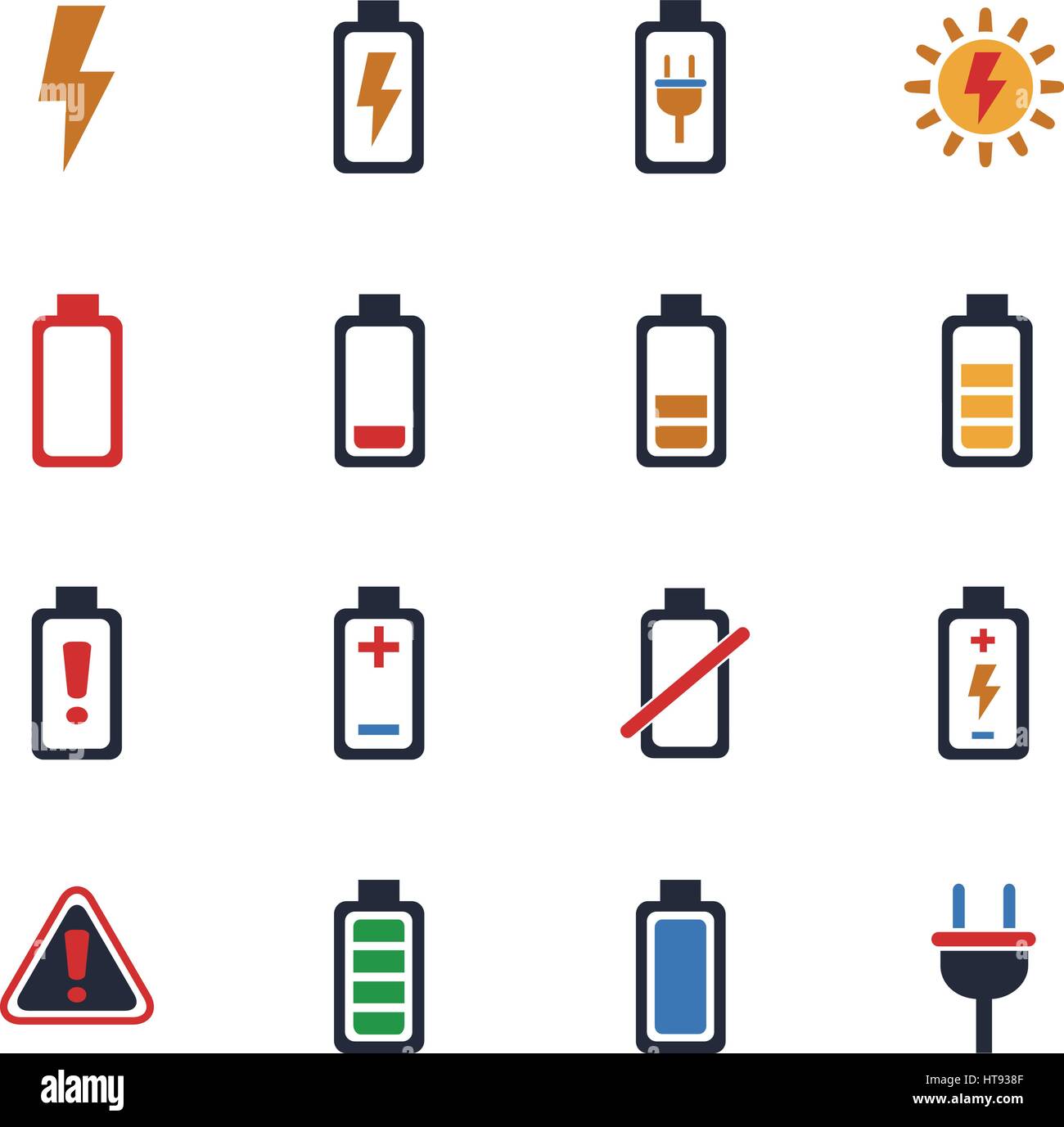 Icônes web batterie pour la conception d'interface utilisateur Illustration de Vecteur